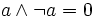 a \land \lnot a = 0